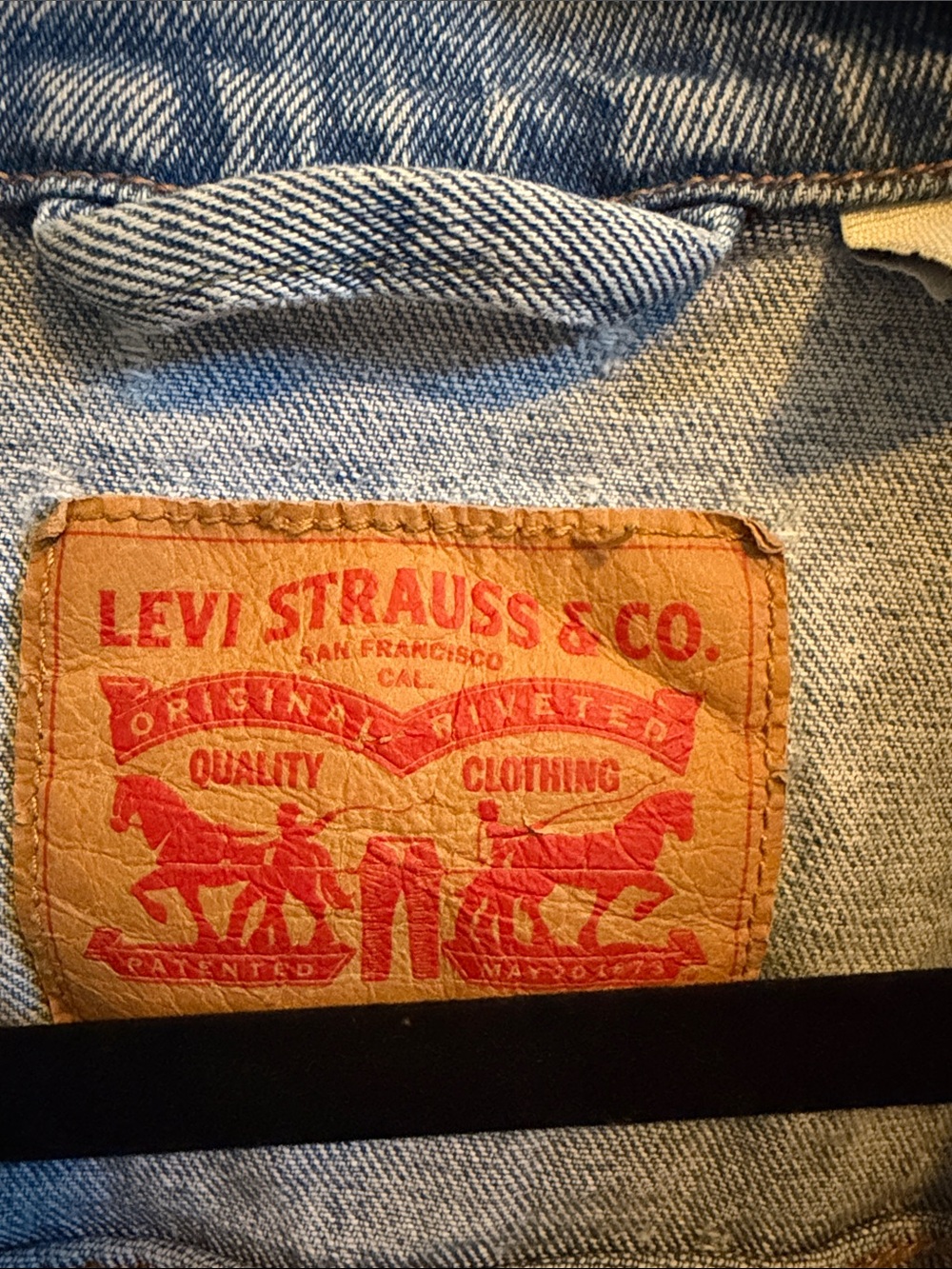 Levi's Light Wash Blue  Distressed Denim Jacket - Picture 6 of 13
